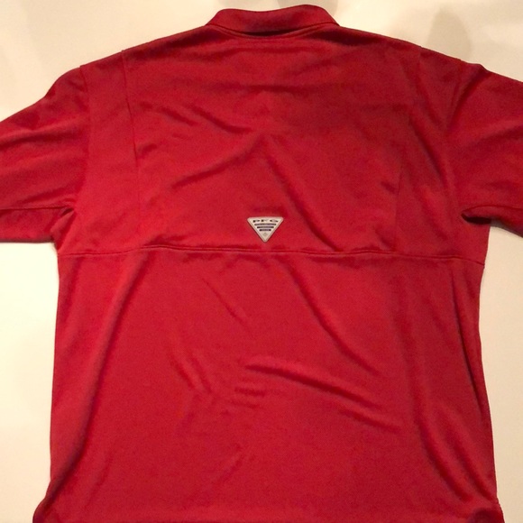 Columbia PFG Omni Shade Red Polo Shirt SzL - Picture 4 of 8